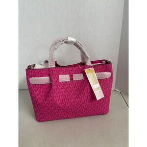 Michael Kors Carson Medium Satchel Dragonfruit Pink MK Signature 35S5S2ZS3V NWT